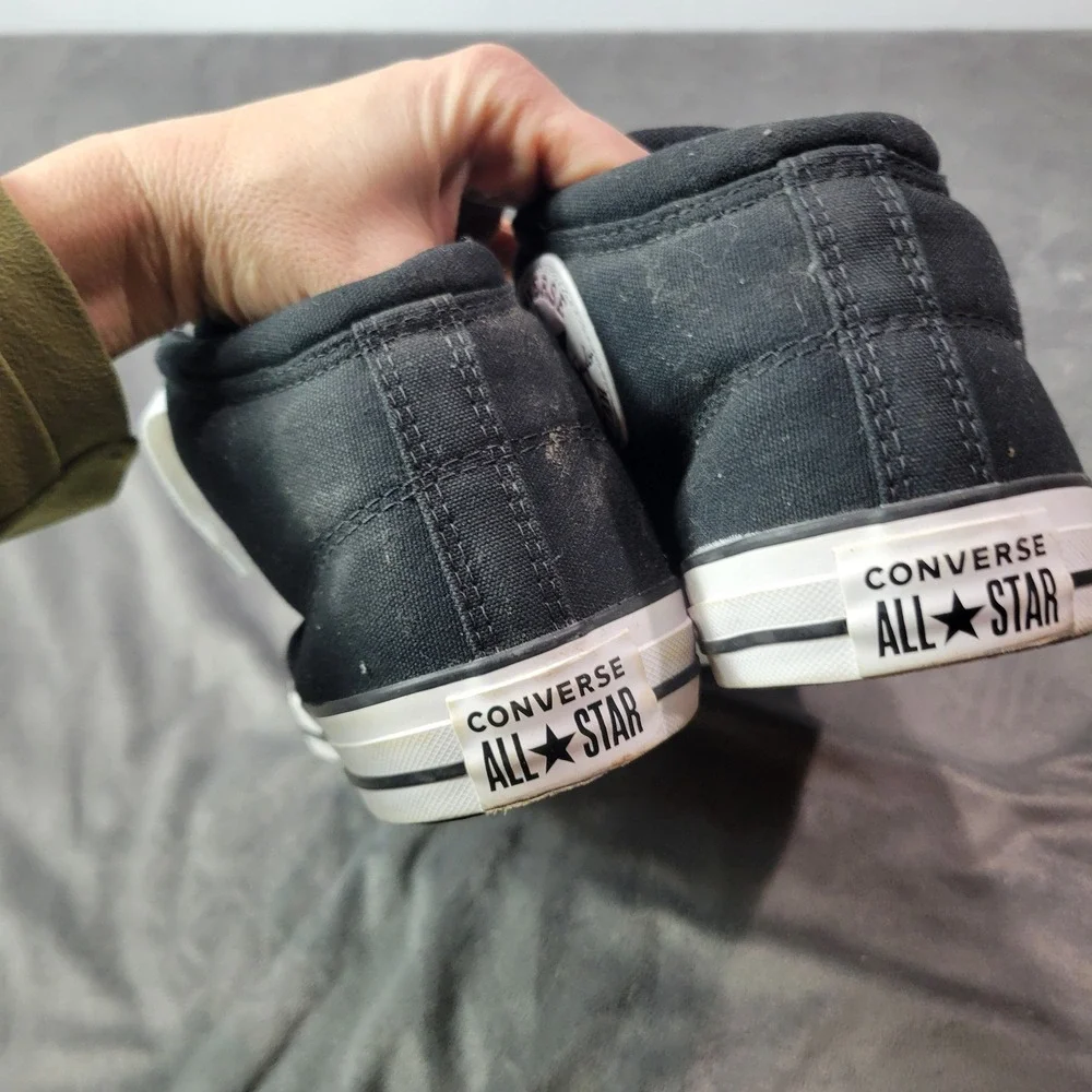 Converse Chuck Taylor All Star Mid‎ Top Black Canvas Mens Shoes Size 12 - Picture 4 of 9